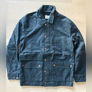 flint and tinder flannel Hudson lined wax jacket- navy